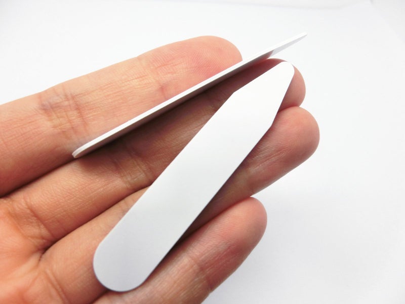 Lary 28 Pcs Plastic Collar Bones Shirt Stays in Glass Bottle Length 2 inches - Image 5